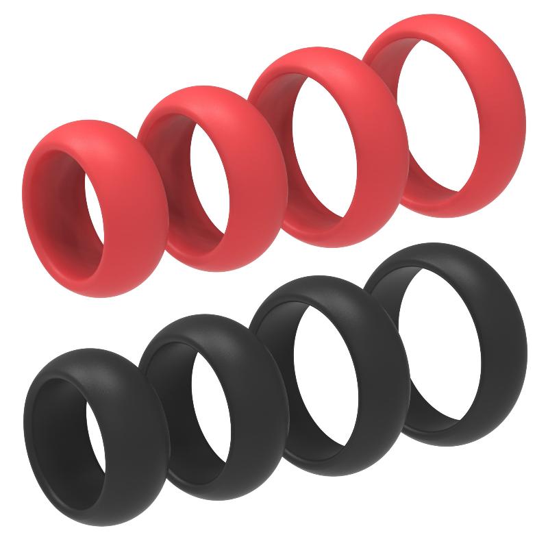Couple Ring Set - 4Pcs Silicone Penis Ring Set for