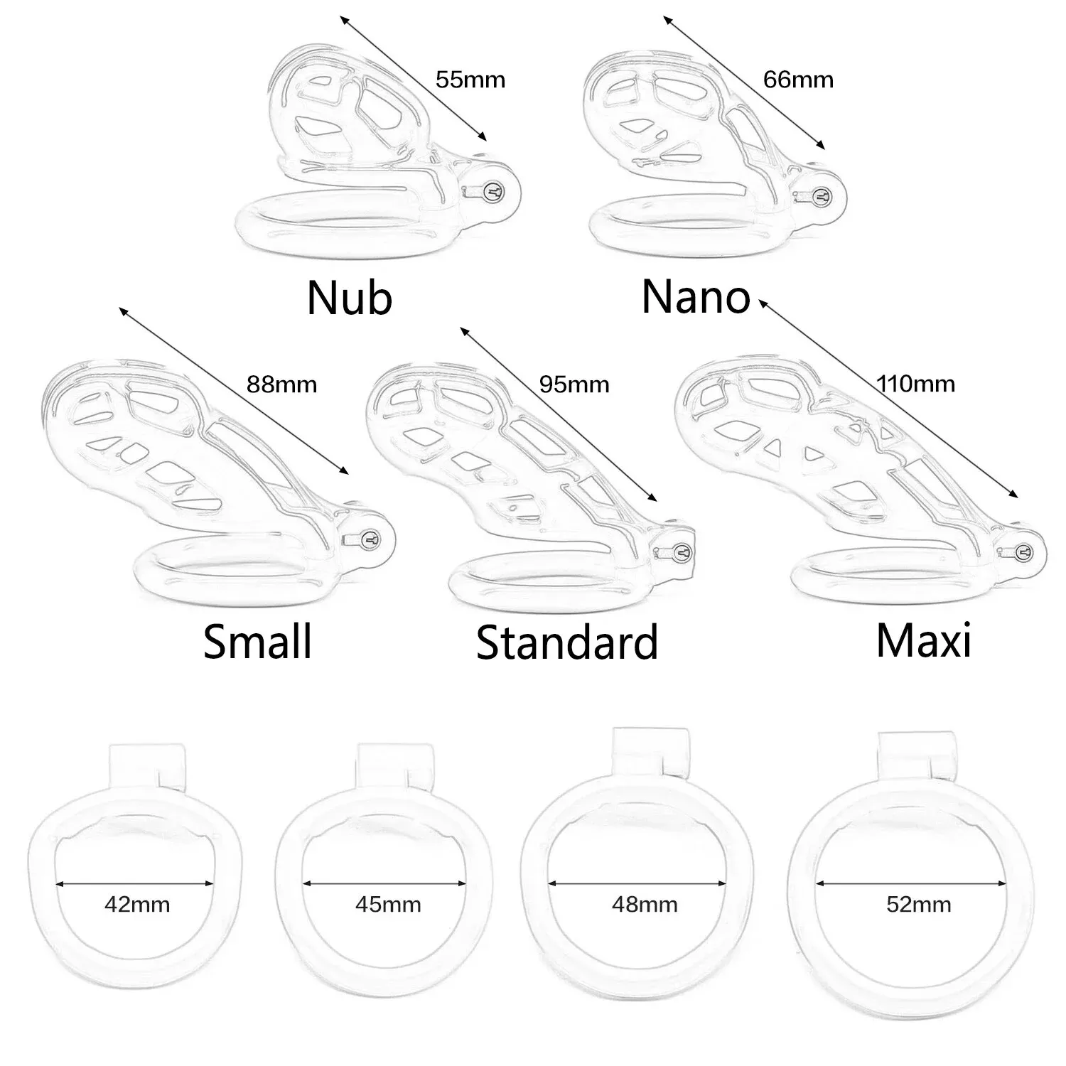 6 sizes CB Nylon Chastity Cage - Couple Ring Set review and price
